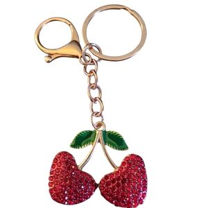 Red Cherry Hearts Key Holder NWOT